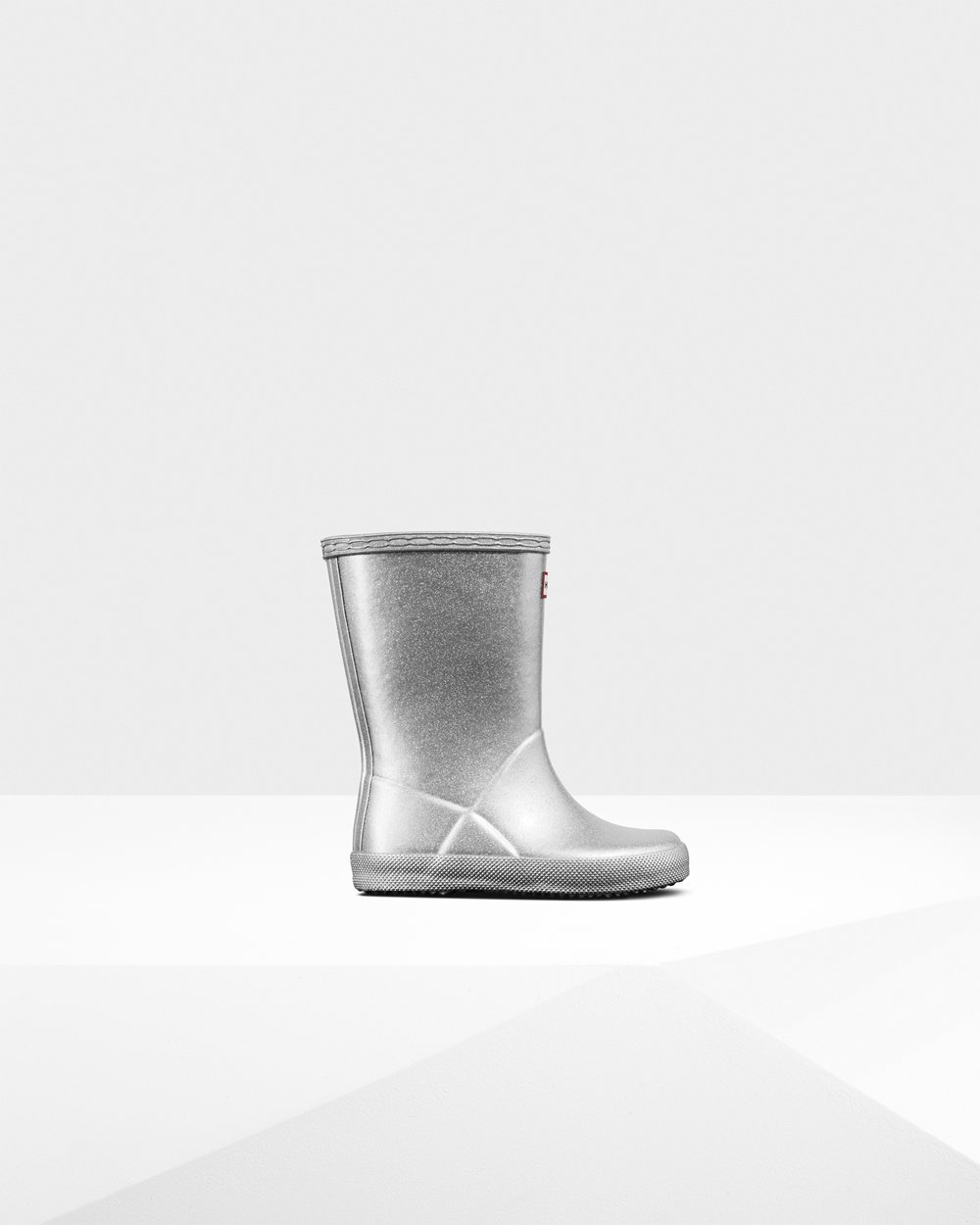 Kids Hunter Rain Boots Silver - Original First Classic Cosmic Glitter - 0142936-OX